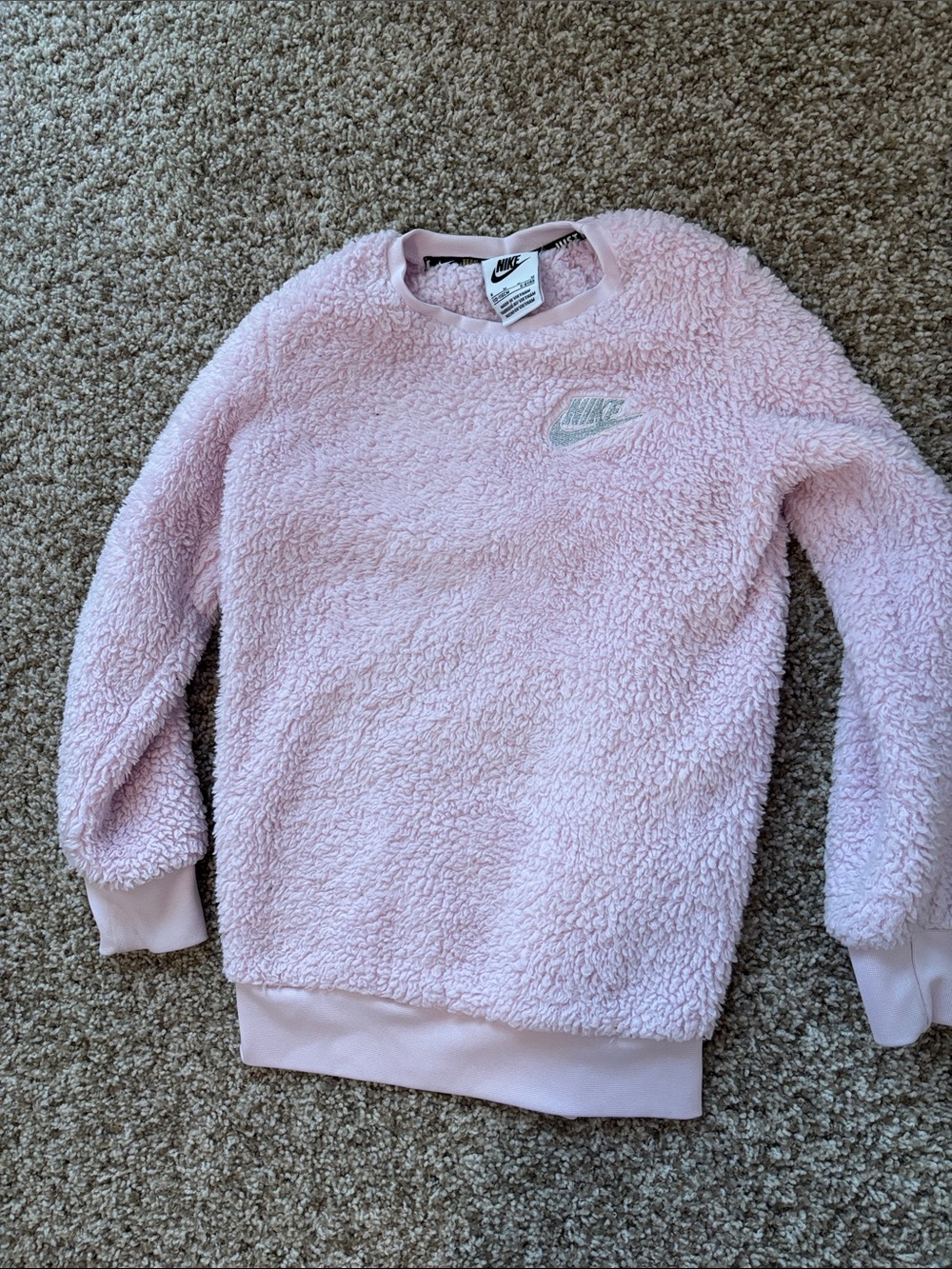Nike Pink Sherpa Crew Sweatshirt